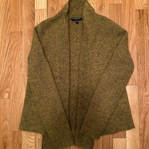 Women Eileen Fisher Italian yarn Cardigan Sweater Pet Med Olive Green